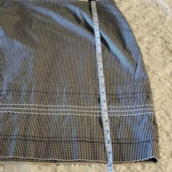 Christopher & Banks White & Black Checkered Accented Trimmed Sz. 14 Zip Skirt - Picture 6 of 6
